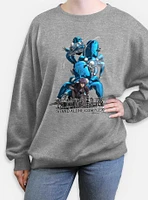 Ghost the Shell Motoko With Tachikomas Womens Oversized Sweatshirt