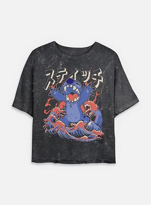 Disney Lilo & Stitch Kaiju Womens Mineral wash Crop T-Shirt BoxLunch Exclusive
