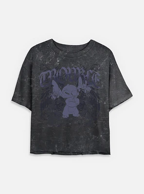 Disney Lilo & Stitch Total Trouble Womens Mineral wash Crop T-Shirt BoxLunch Exclusive