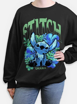 Disney Lilo & Stitch Dark Floral Womens Oversized Sweatshirt BoxLunch Exclusive