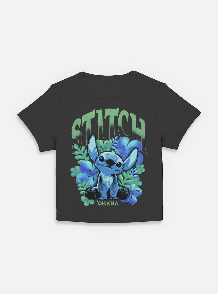 Disney Lilo & Stitch Dark Floral Womens Baby T-Shirt BoxLunch Exclusive