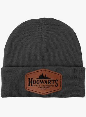 Harry Potter Property of Hogwarts Leather Patch Knit Beanie