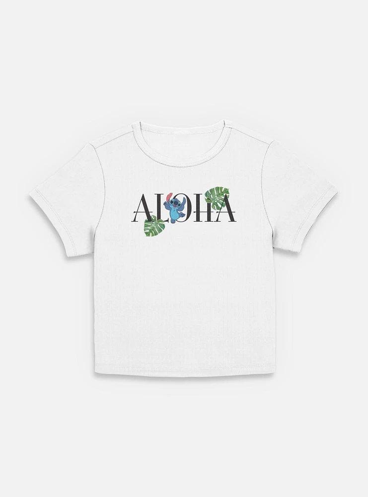 Disney Lilo & Stitch Aloha Leaves Womens Baby T-Shirt