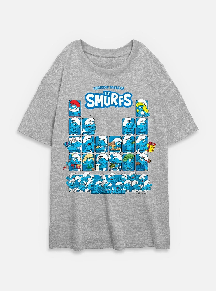 The Smurfs Periodic Table Of SmurfsWomens Oversized T-Shirt