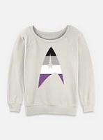 Star Trek Asexual Flag Logo Womens Slouchy Sweatshirt