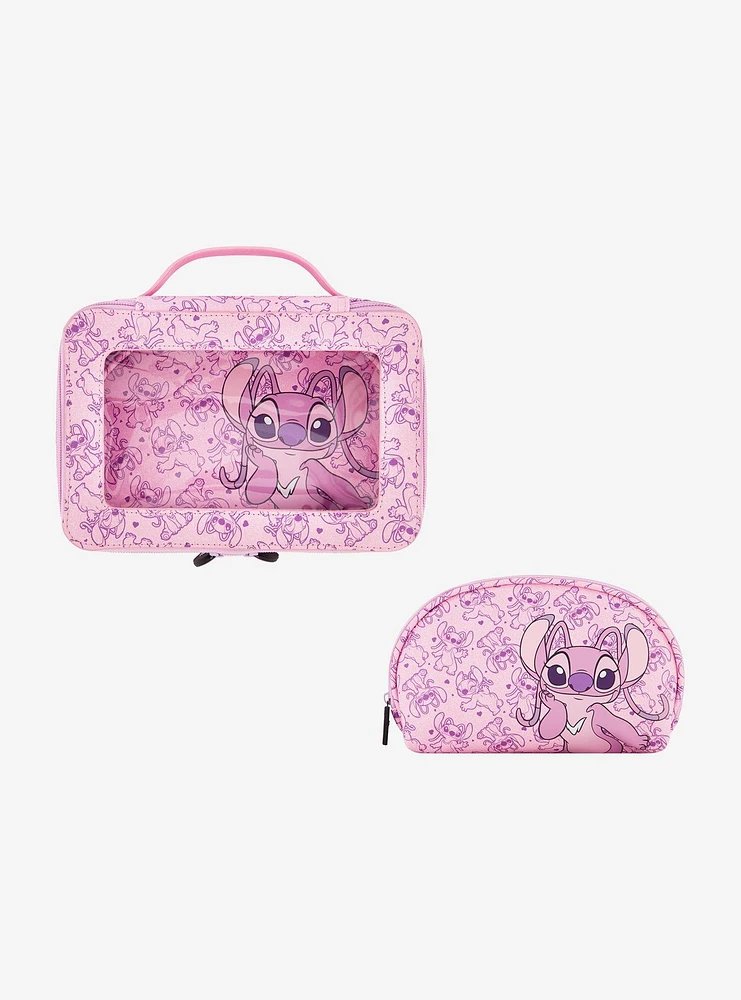 Disney Lilo & Stitch Angel with Heart Zipper 2-Piece Cosmetic Case Set