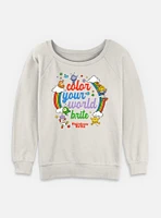 Rainbow Brite Color Your World Womens Slouchy Sweatshirt