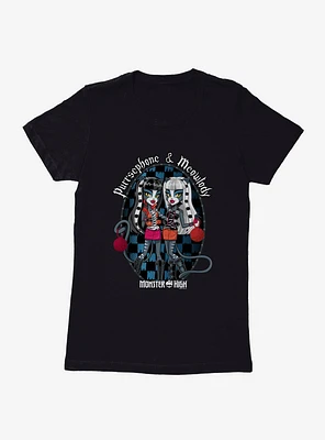 Monster High Purrsephone And Meowlody Womens T-Shirt