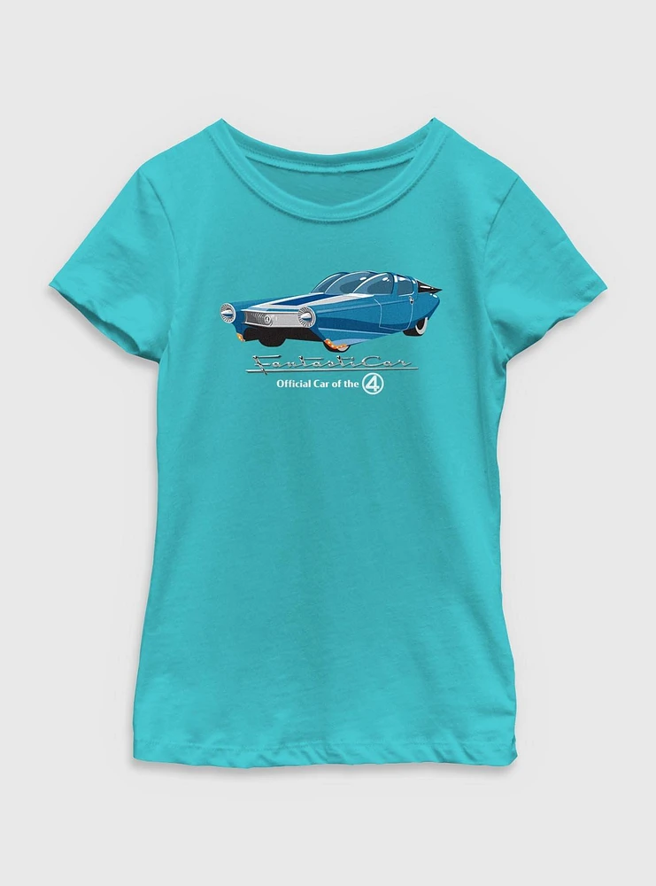 Marvel The Fantastic Four: First Steps Official Car Fantasticar Youth Girls T-Shirt
