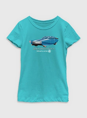 Marvel The Fantastic Four: First Steps Official Car Fantasticar Youth Girls T-Shirt