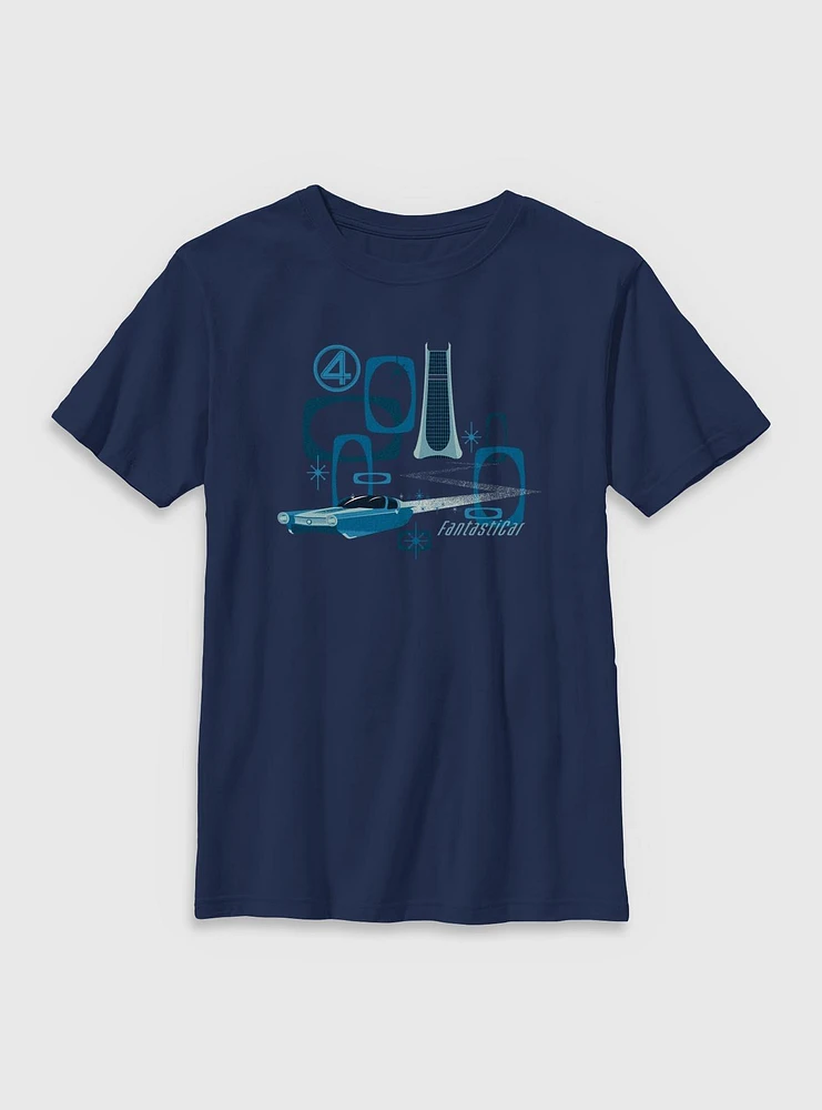 Marvel The Fantastic Four: First Steps Fantasticar Vintage Youth T-Shirt