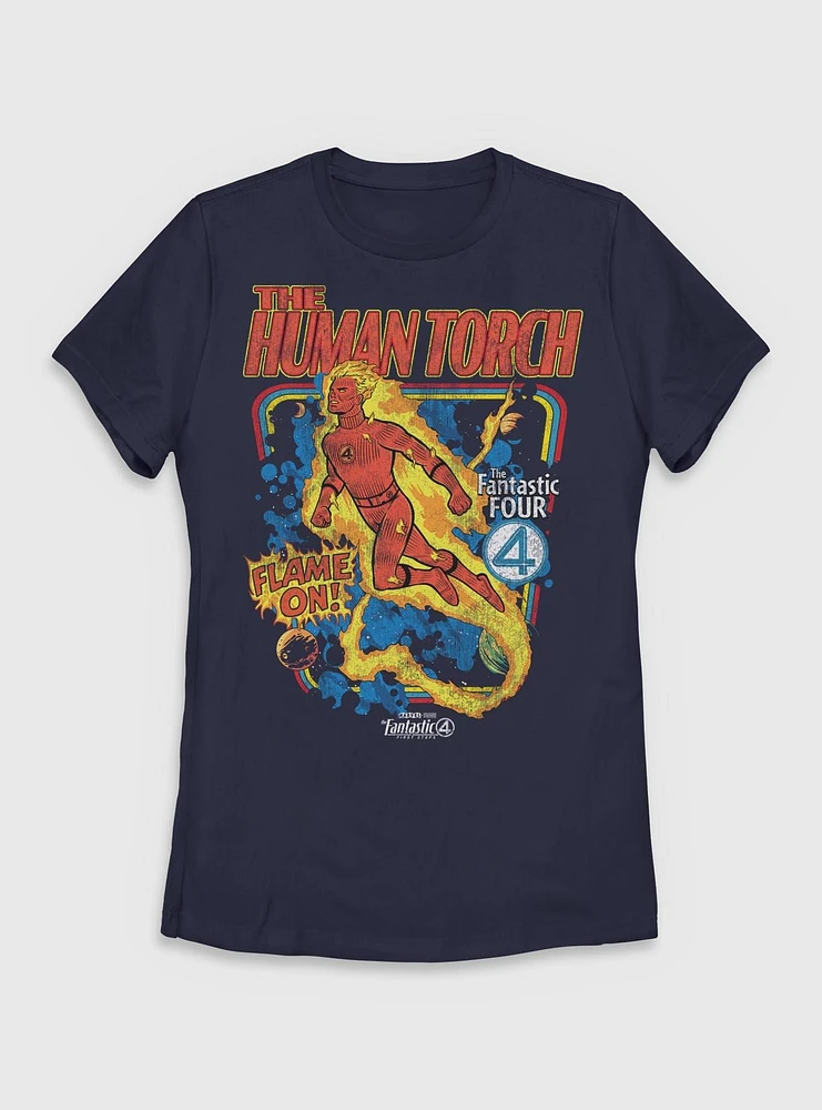 Marvel The Fantastic Four: First Steps Comic Cover Johnny Storm Human Torch Womens T-Shirt BoxLunch Exclusive