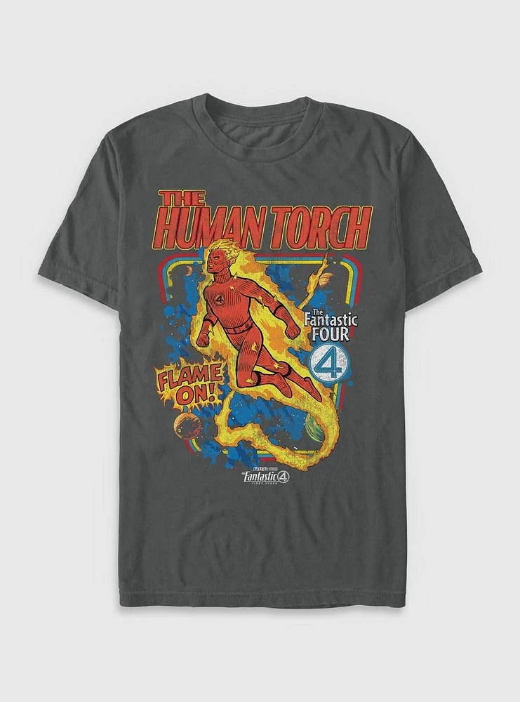 Marvel The Fantastic Four: First Steps Comic Cover Johnny Storm Human Torch Garment Dye T-Shirt BoxLunch Exclusive