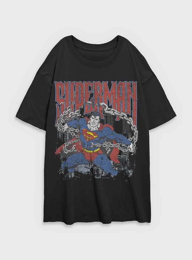 DC Comics Superman Unchained Girls Oversized T-Shirt BoxLunch Exclusive