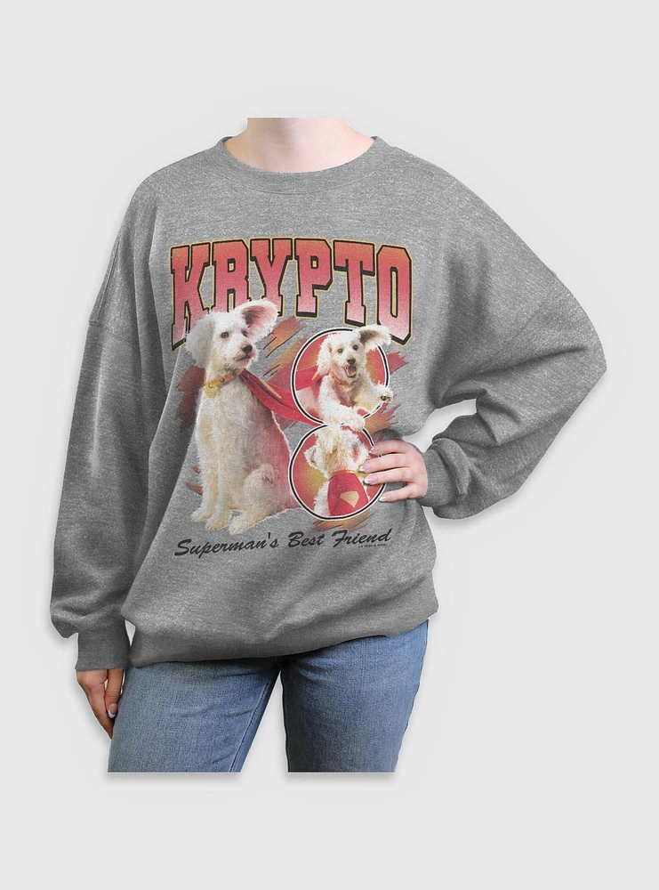 DC Comics Superman Krypto Superman's Best Friend Girls Oversized Sweatshirt BoxLunch Exclusive