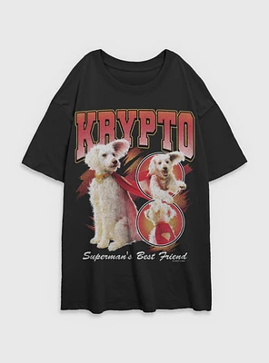 DC Comics Superman Krypto Superman's Best Friend Girls Oversized T-Shirt BoxLunch Exclusive