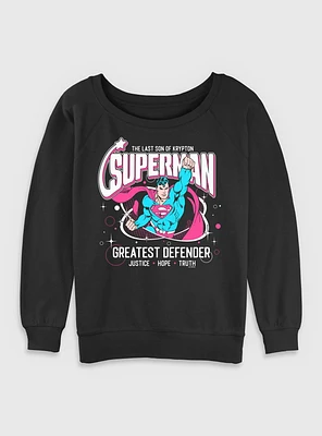 DC Comics Superman Greatest Defender Girls Slouchy Sweatshirt BoxLunch Exclusive