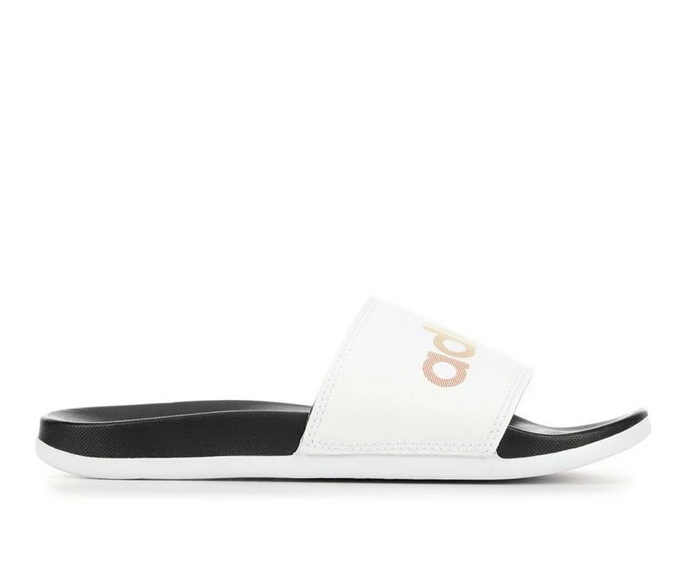 Adults' Adidas Adilette Comfort Print Sport Slides