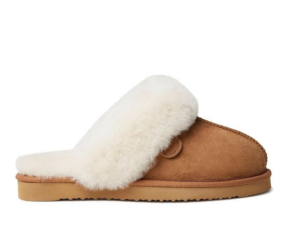 Fireside by Dearfoams Women's Sydney Genuine Sherling Scuff Slippers