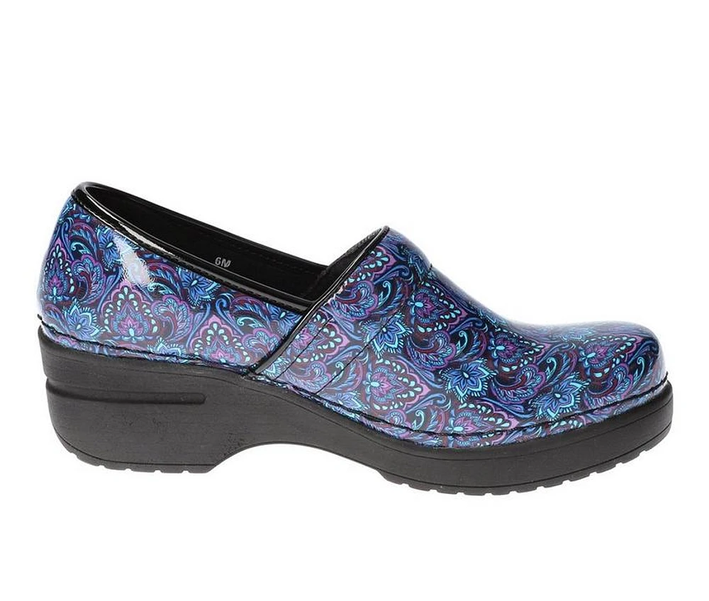 Women's Easy Works by Street Lead Navy Paisley Slip-Resistant Clogs