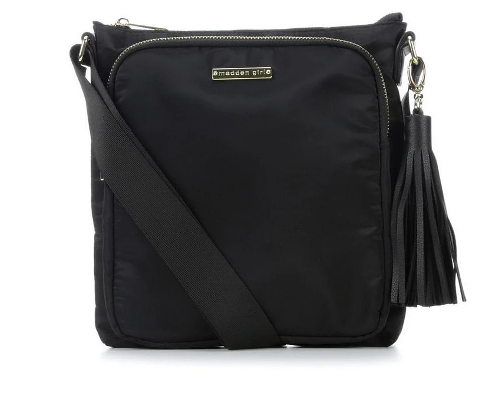 Madden Girl Nylon Tassel Crossbody Handbag