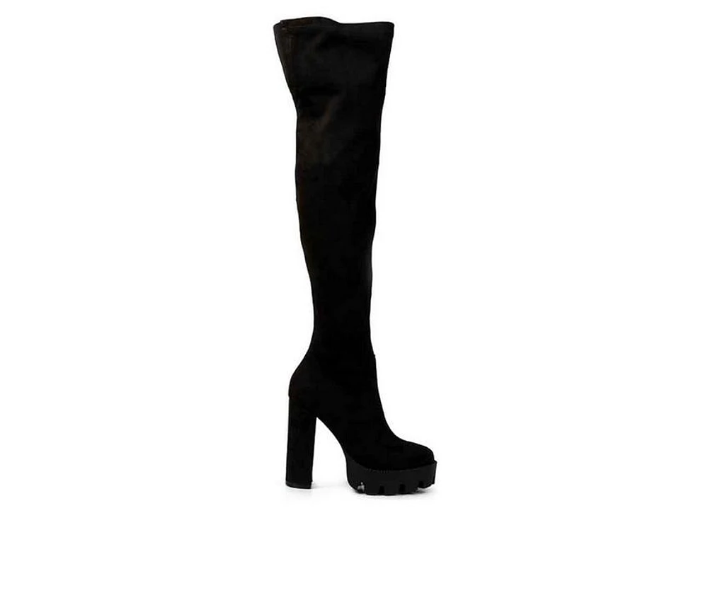 Women's London Rag Maple Over The Knee Heeled Boots