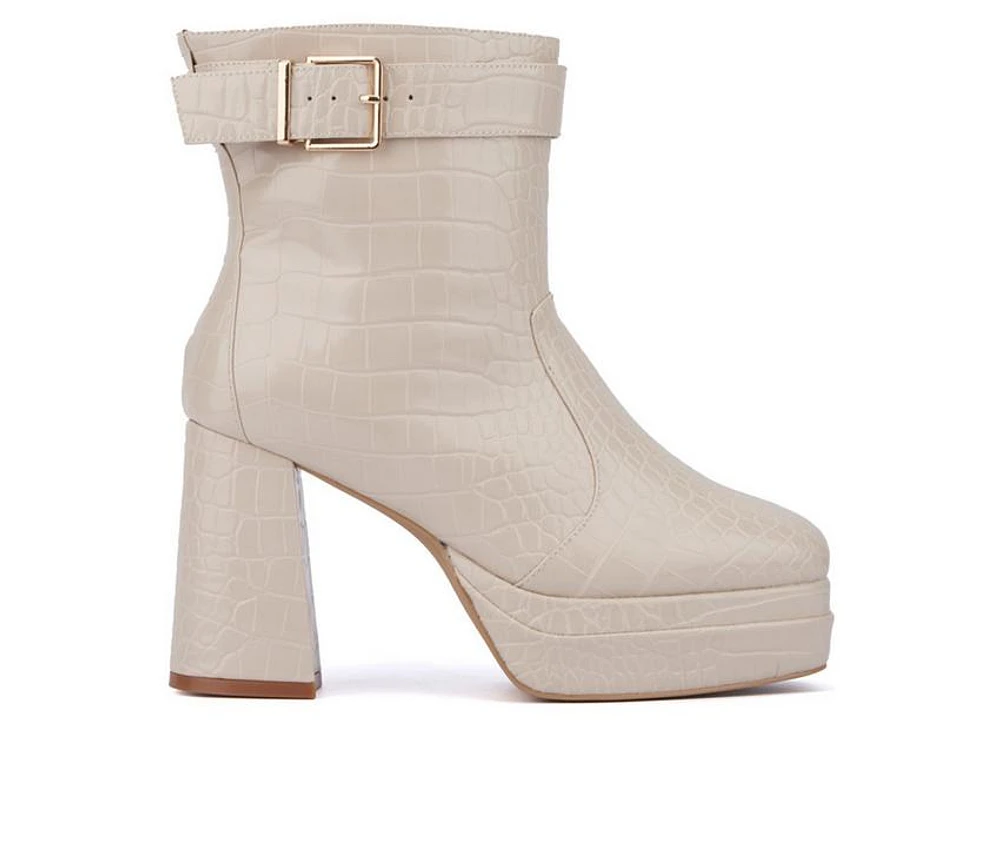 Women's Fashion to Figure Mari Platform Platform Heeled Booties
