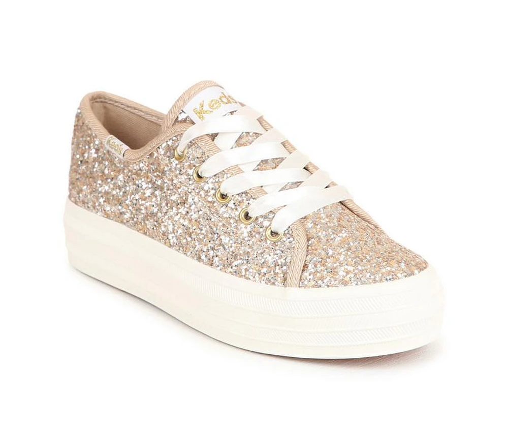 Girls' Keds Little Kid & Big Triple Up Glitter Celebrations Platform Sneakers