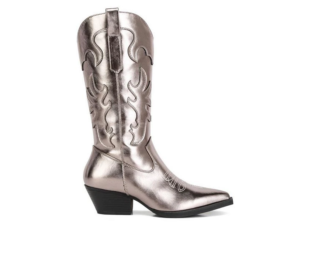 Women's London Rag Cowboy Metallic Western Boots