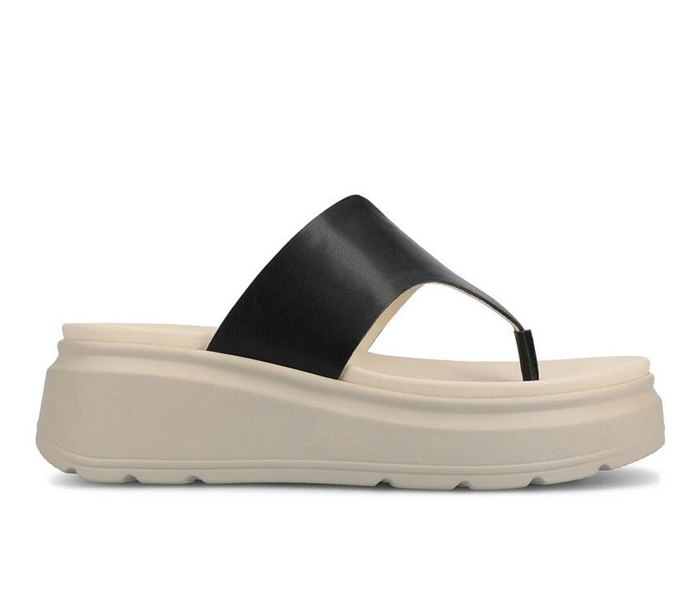 Women's Journee Collection Carah Platform Flip-Flops