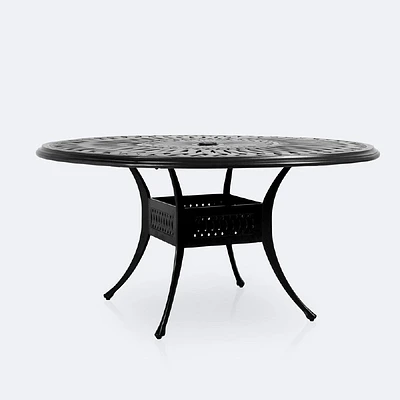 Breeze 60" Round Dining Table - Black Tippet