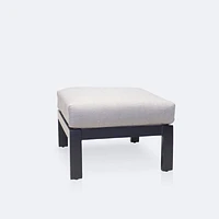 Cole Ottoman - Black Frame - Light Grey Cushion