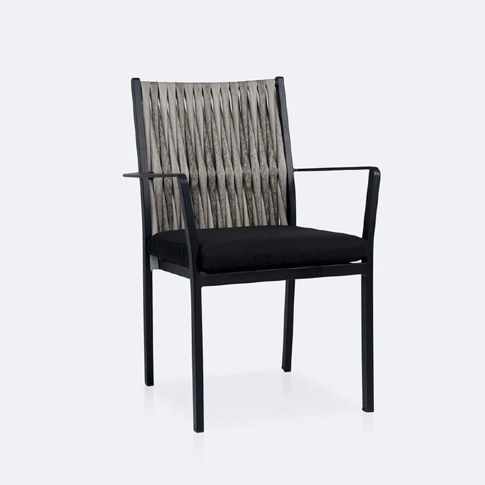Finn Dining Chair - Black Frame - Carbon Black Cushion