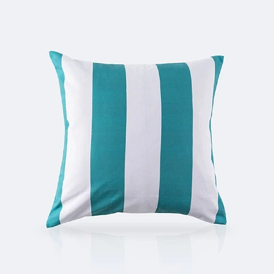 Throw Pillow 18X18 - Aqua Stri