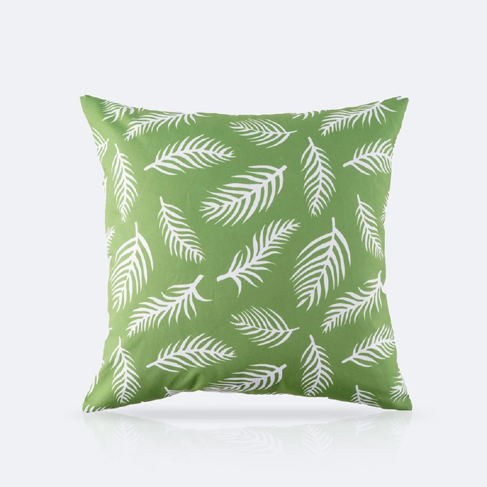 Throw Pillow 18 x 18 - Green Leaves