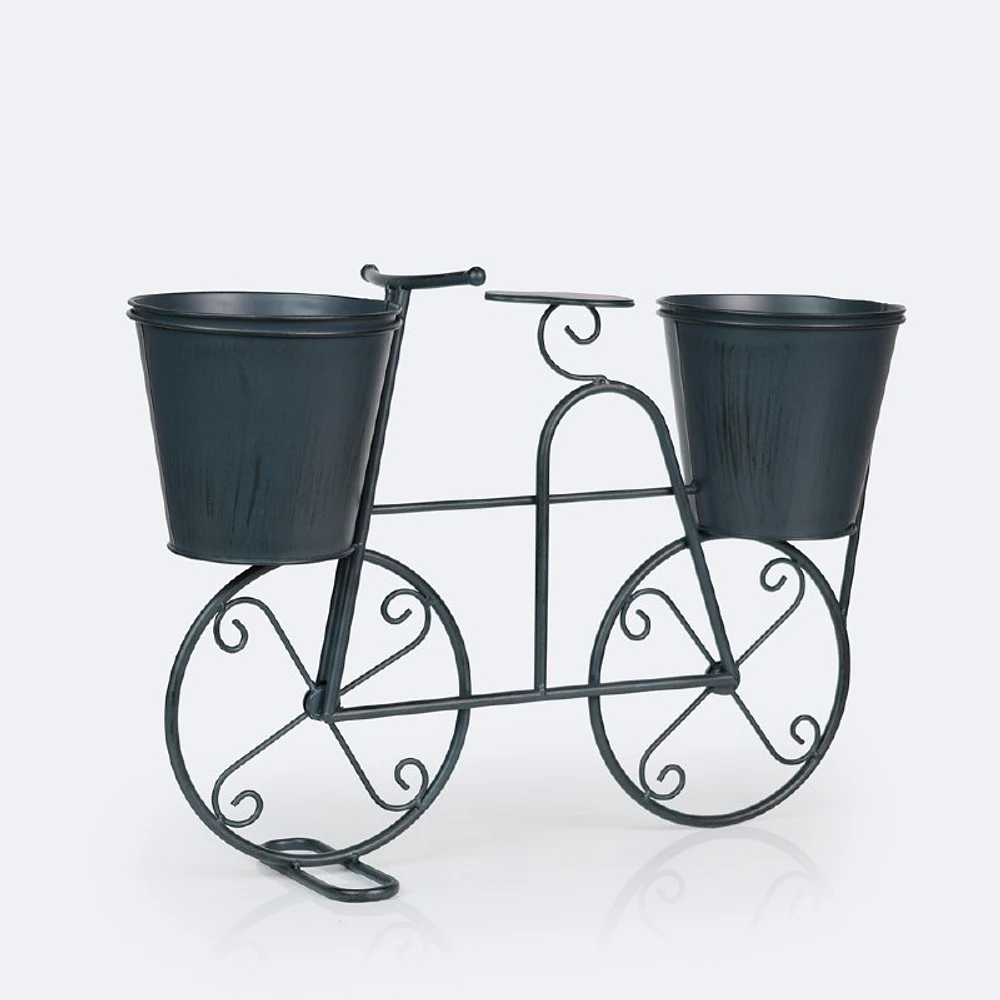 Decorative Metal Bike Planter - Blue