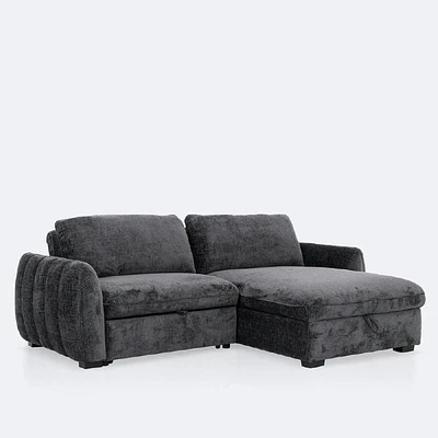 Albus Loveseat Sectional Sleeper - Charcoal