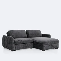 Albus Loveseat Sectional Sleeper - Charcoal