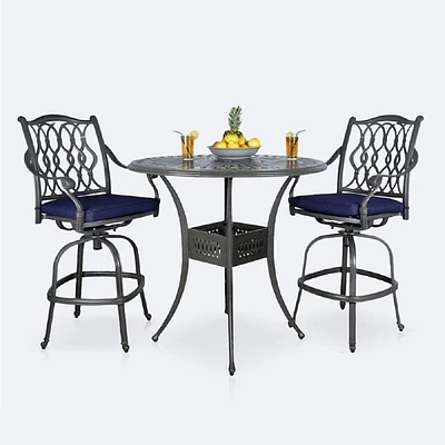 Meghan Breeze Bar Set - Seats 2 - Shade Grey