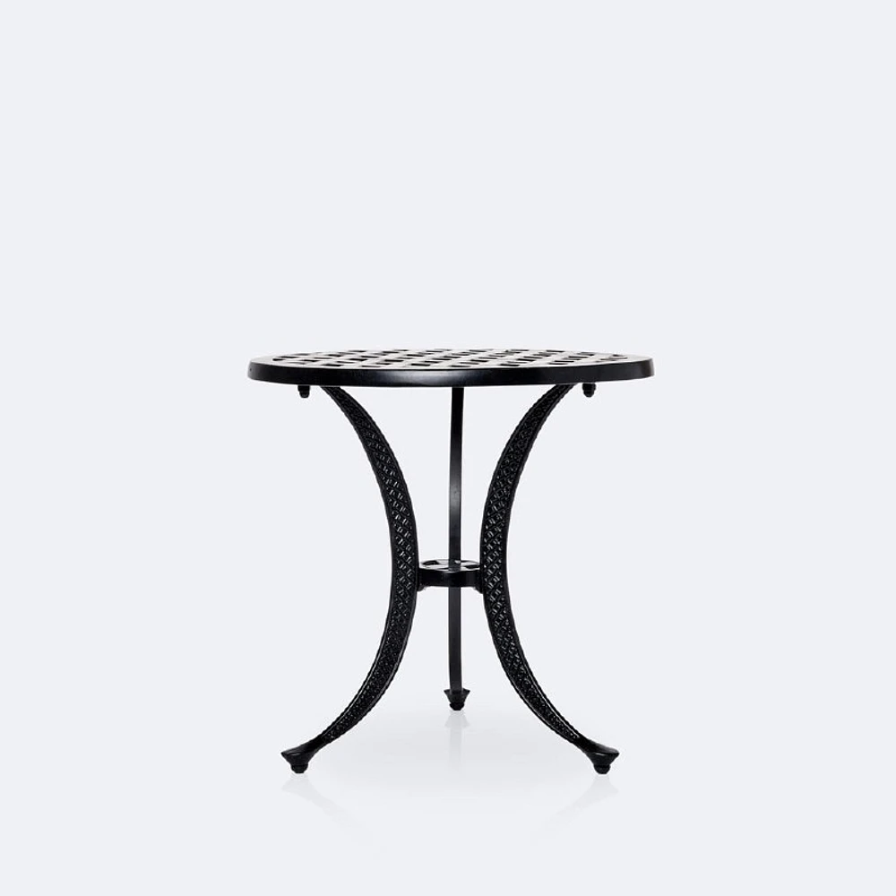 Weave 21" Round Side Table - Black Tippet