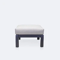 Cole Ottoman - Black Frame - Light Grey Cushion