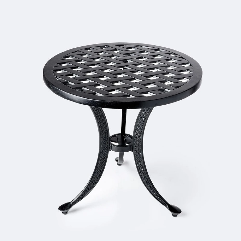 Weave 21" Round Side Table - Black Tippet