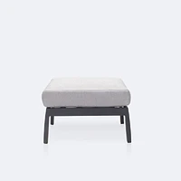 Cole Ottoman - Black Frame - Light Grey Cushion
