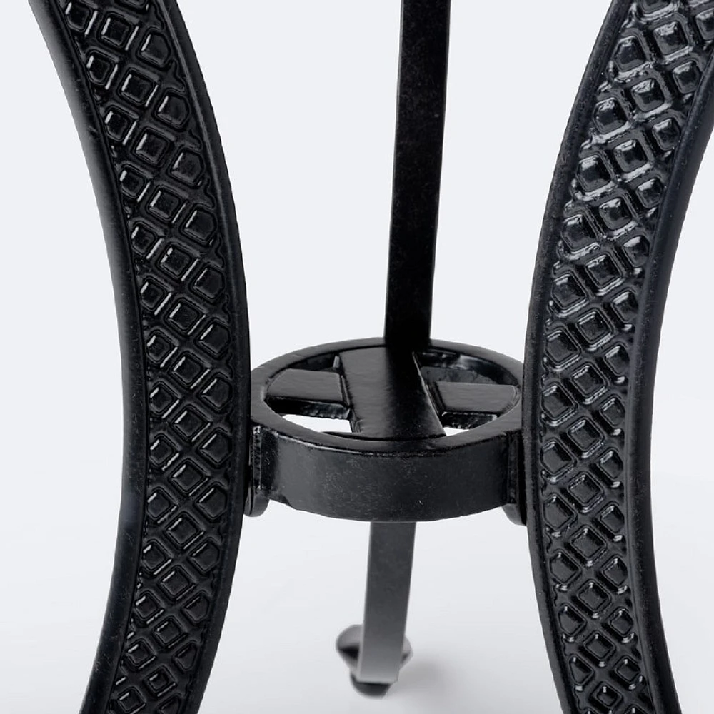 Weave 21" Round Side Table - Black Tippet