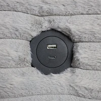 Luna Ultra Plush Sectional with Dual Cupholders and USB Ports - Grey