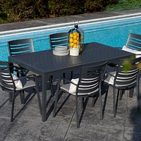 Lexi 40"x70" Rectangle Table - Dark Grey