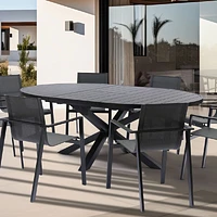 Darwin - Holland Dining Set - 8 Seat - Black