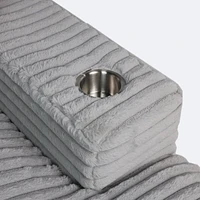 Luna Ultra Plush Sectional with Dual Cupholders and USB Ports - Grey