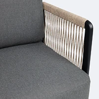 Tova Loveseat Conversation Set - - Black Frame, Ash Gray Cushions