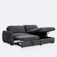 Albus Loveseat Sectional Sleeper - Charcoal